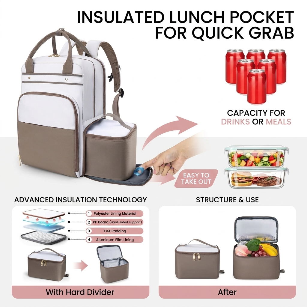 4-in-1 Backpack with Lunch Bag
