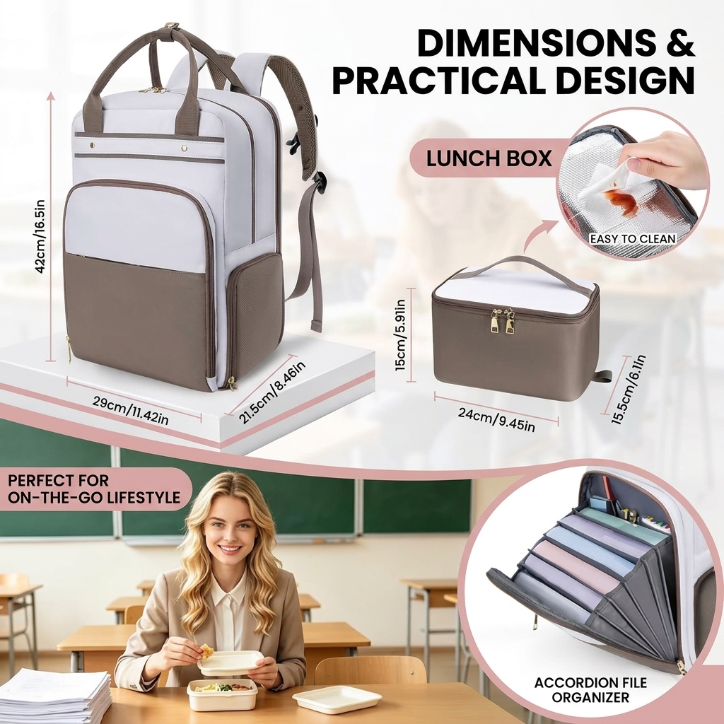 4-in-1 Backpack with Lunch Bag